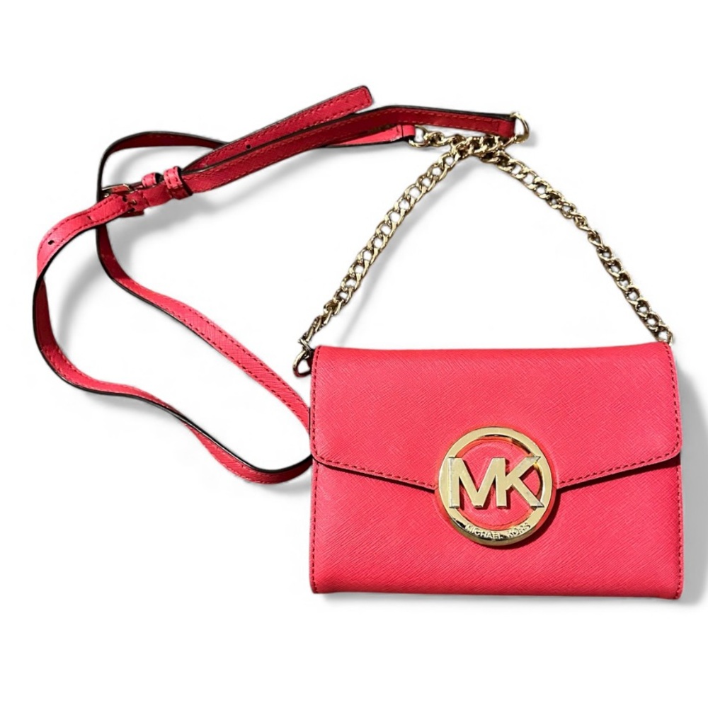 Michael Kors Fuchsia Crossbody Bag with Gold Accents